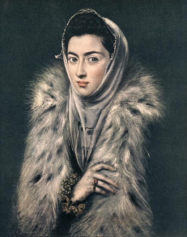 GRECO, El Lady with a Fur sfhg Germany oil painting art